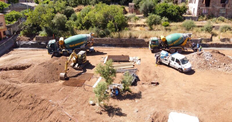 Realizzazione Parcheggio via Trexenta Iglesias -Getto Calcestruzzo Visto dall'alto